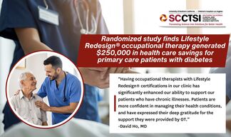 Randomized study finds Lifestyle Redesign® occupational therapy generated $250,000 in health care savings for primary care patients with diabetes