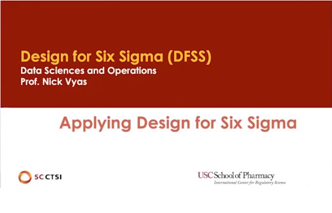 Regulatory Science Symposium “Quality by Design in Clinical Trials” Session 6: Applying Design for Six Sigma (2020)