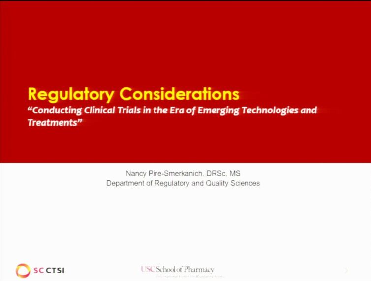 Regulatory Science Symposium: Emerging Technologies/Treatments Session 1 - Regulatory Considerations (2017)