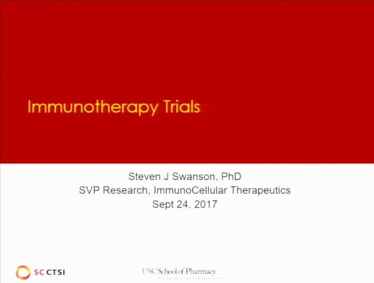 Regulatory Science Symposium: Emerging Technologies/Treatments Session 5 - Immunotherapy Trials (2017)