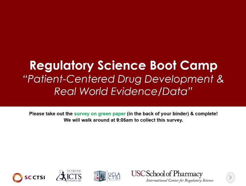 Regulatory Science Symposium: Patient-Centered Drug Development and Real World Evidence/Data Session 1: Introduction (2019)