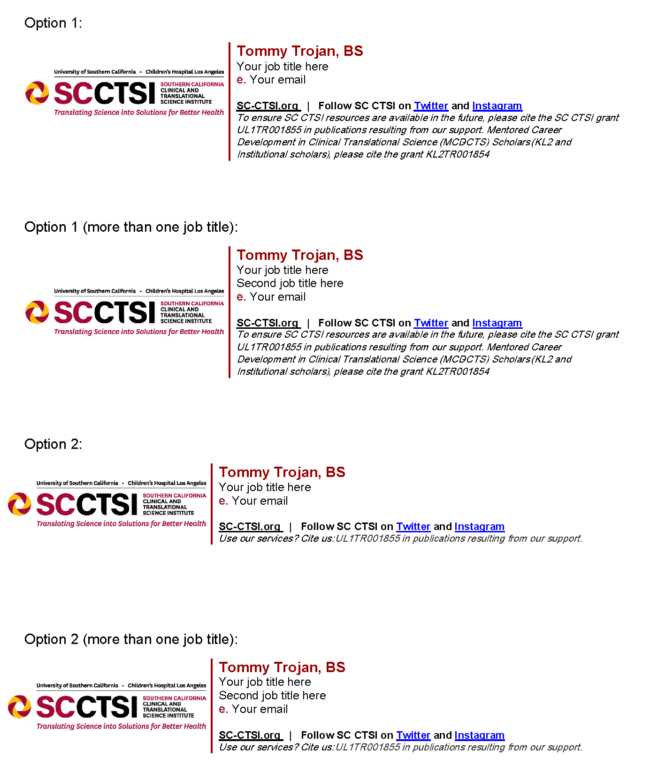 SC CTSI Email Signatures - March 2026
