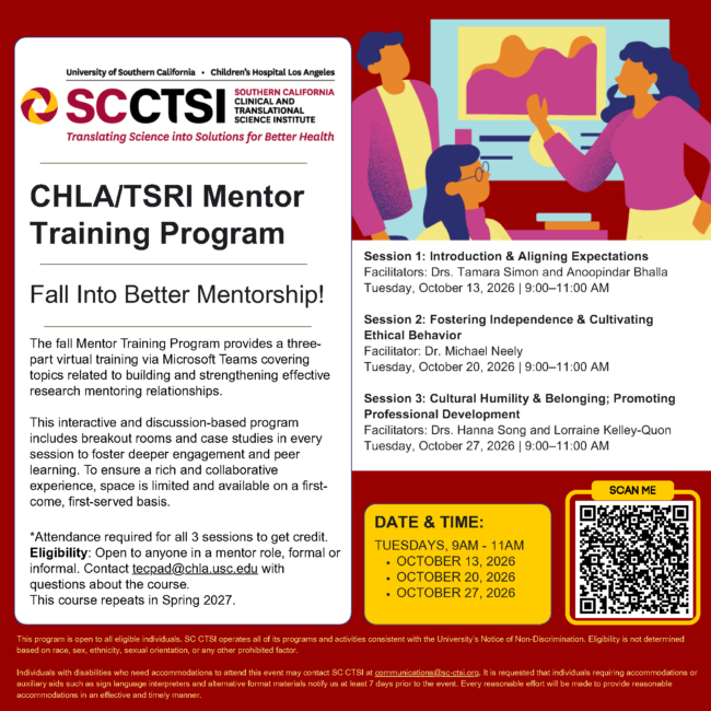 CHLA/TSRI Mentor Training Program