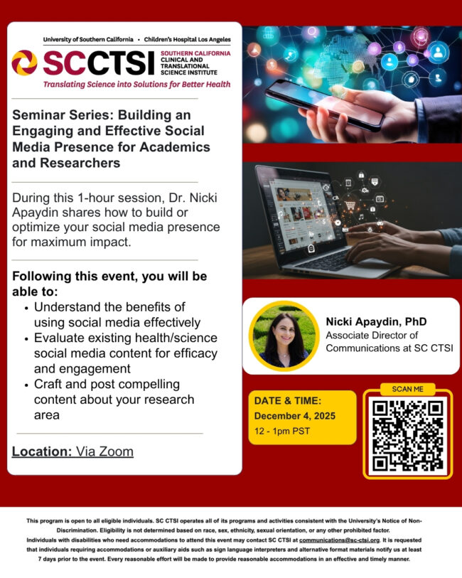 Seminar Series - Building an Engaging and Effective Social Media Presence for Academics and Researchers