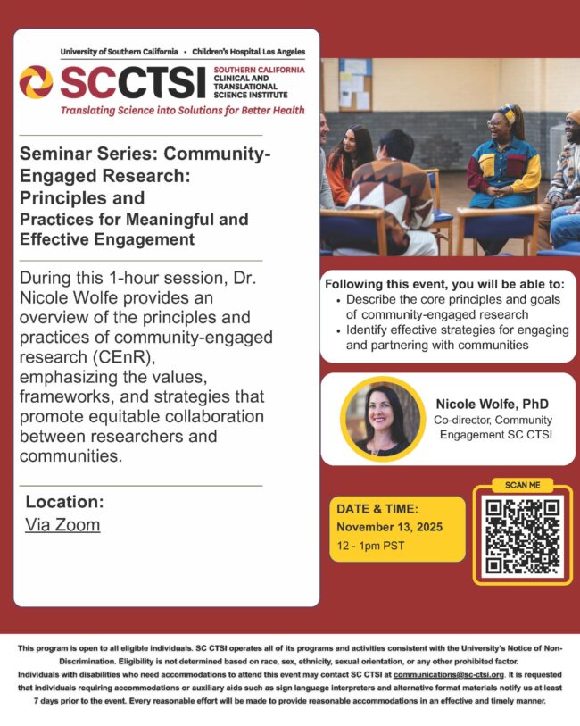 Seminar Series: Community- Engaged Research: Principles and Practices for Meaningful and Effective Engagement