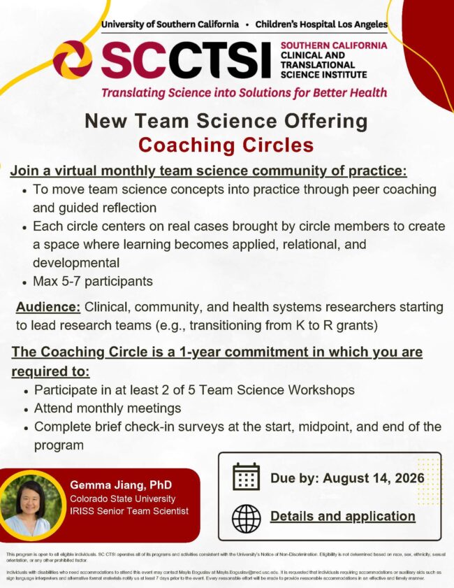 New Team Science Offering: Coaching Circles