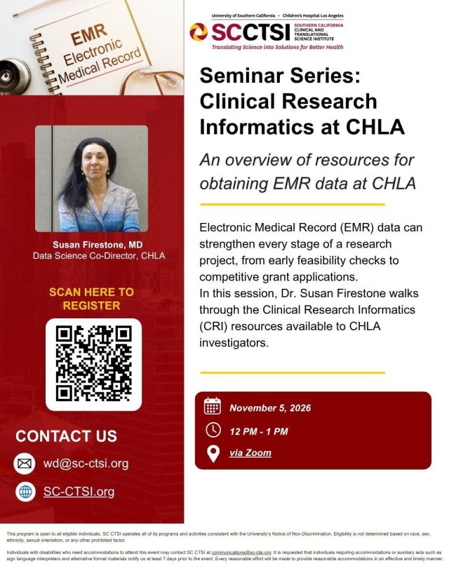 Seminar Series: Clinical Research Informatics at CHLA