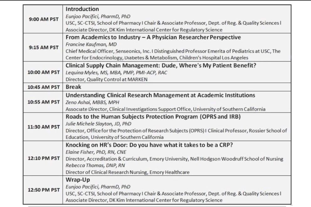 “Clinical Research Career Pathways” - Regulatory Science Symposium - Session 5: Roads to the Human Subjects Protection Program (OPRS and IRB) (2021)