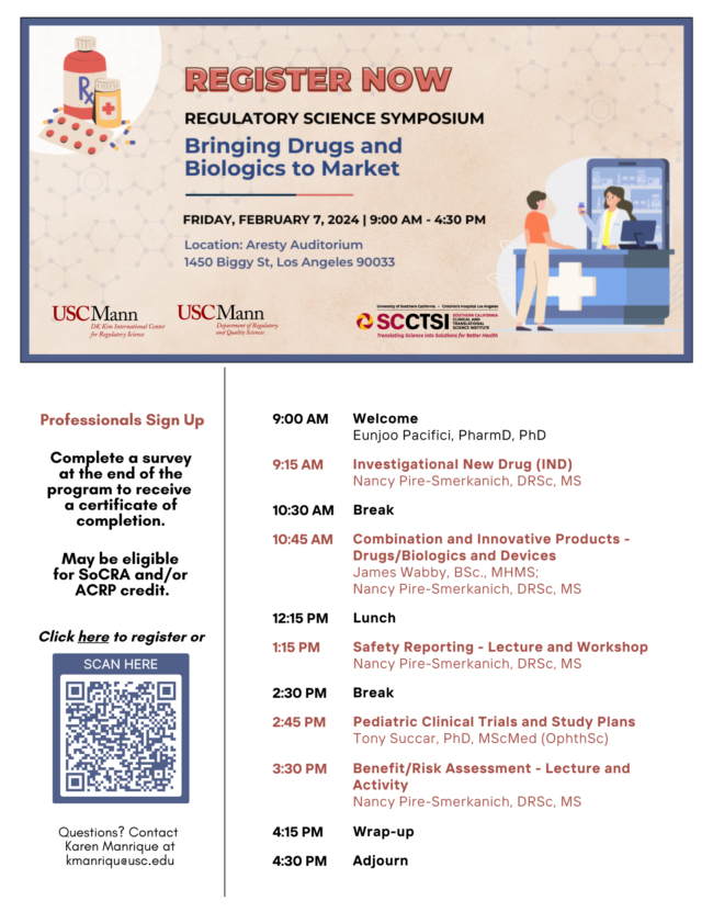 A critical update is available. Go to Updates Calendar Events Regulatory Science Symposium: Bringing Drugs and Biologics to Market